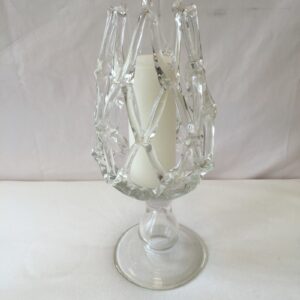 Crystal Lattice Footed Candleholder 18"H