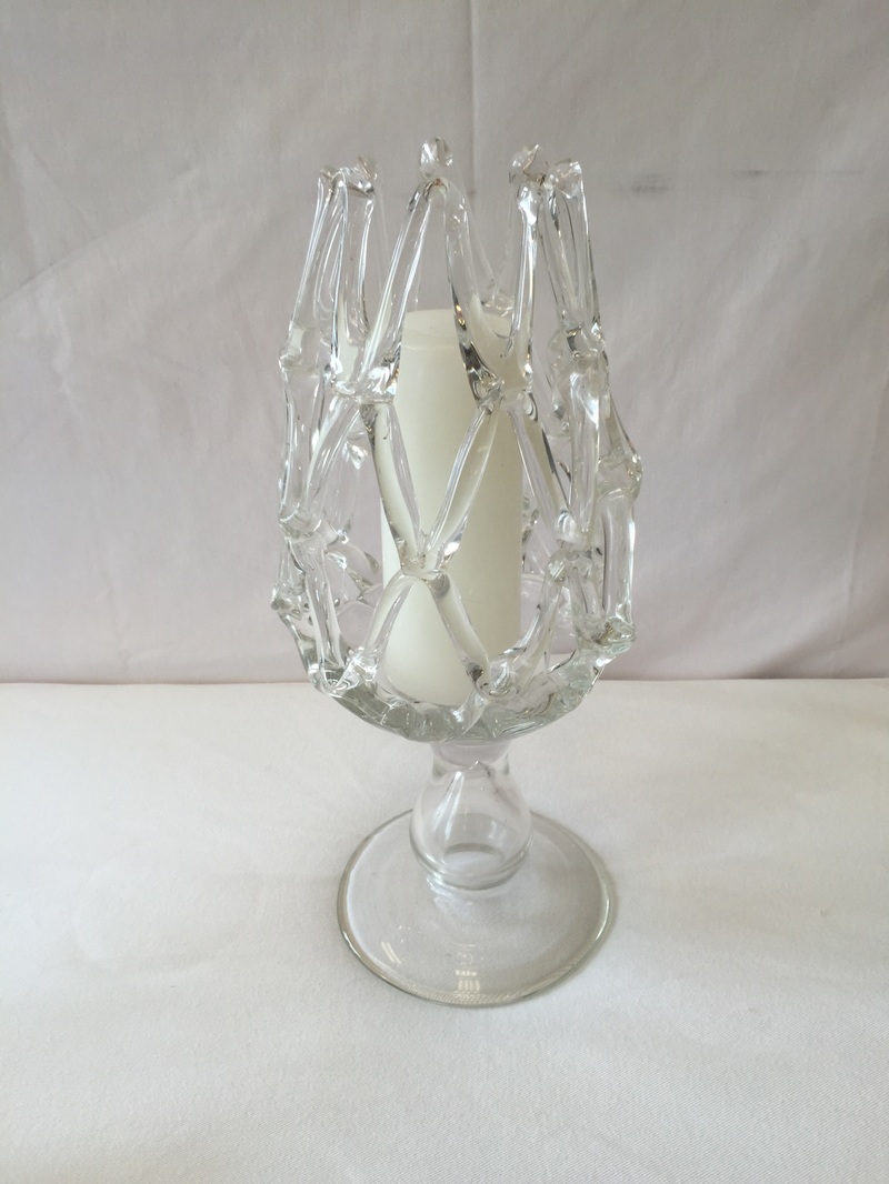 Crystal Lattice Footed Candleholder 18"H