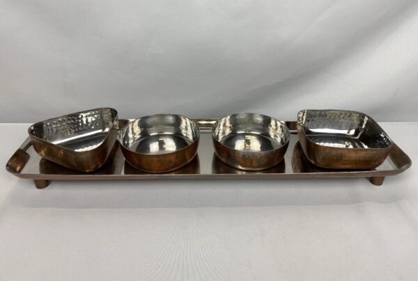 4 Bowl Copper Condiment Set