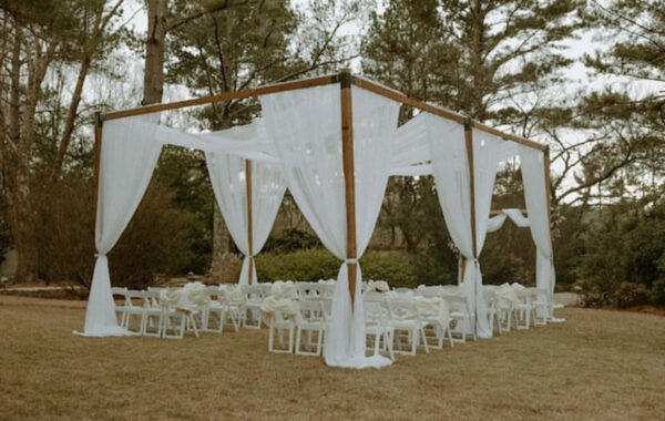 Custom Draping on Cedar Structure