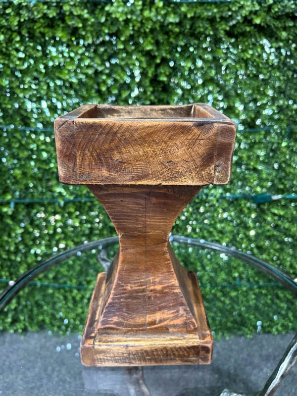 Square Wooden Candlestick