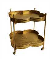 Gold Clover Shaped Bar Cart