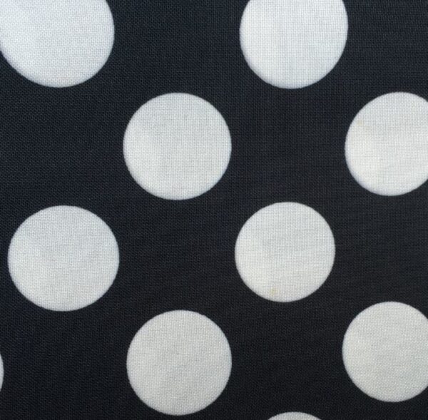 90" x 90" Black with White Polka Dots, Polyester, Square Overlay