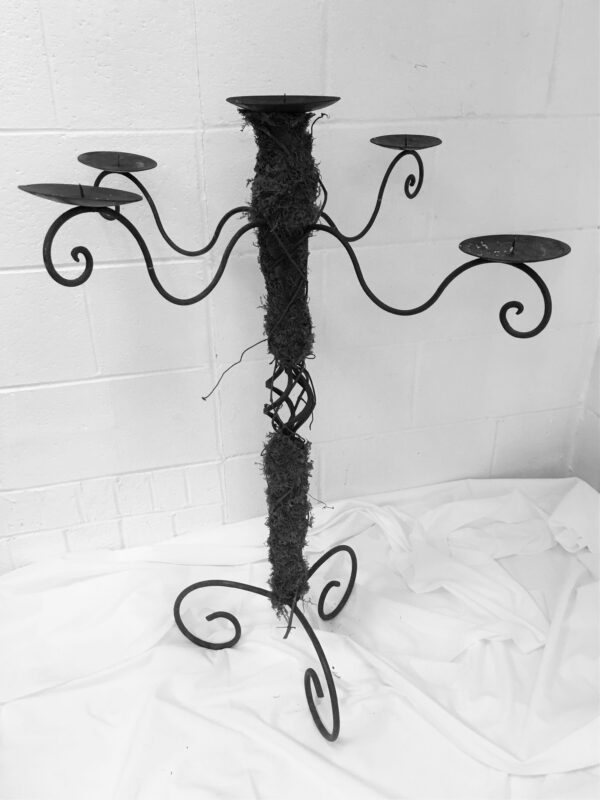 Wrought Iron 3 Pillar Tree Candelabra