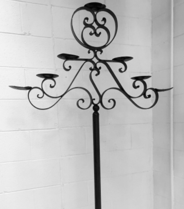 7 Arm Iron Candelabra - 5.5' Tall x 38" Wide