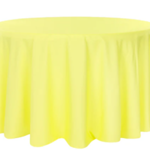 132" Round Lemon Polyester Tablecloth