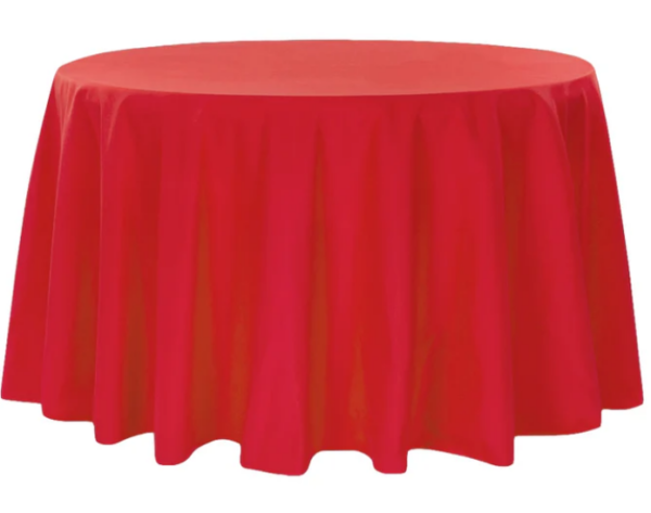 120" Round Cherry Polyester Tablecloth