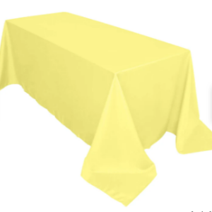90" x 132" Lemon Polyester Tablecloth