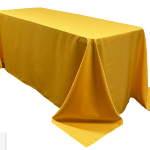 90" x 132" Rectangle Goldenrod Polyester Tablecloth