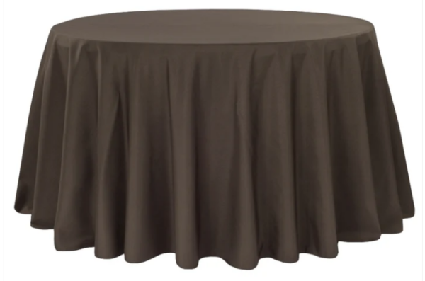 120" Round Chocolate Polyester Tablecloth