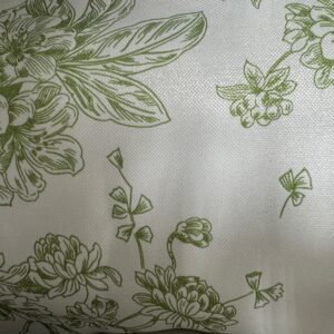 120" Cotton Flores Green Print Tablecloth
