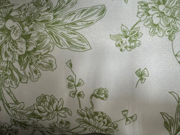 120" Cotton Flores Green Print Tablecloth