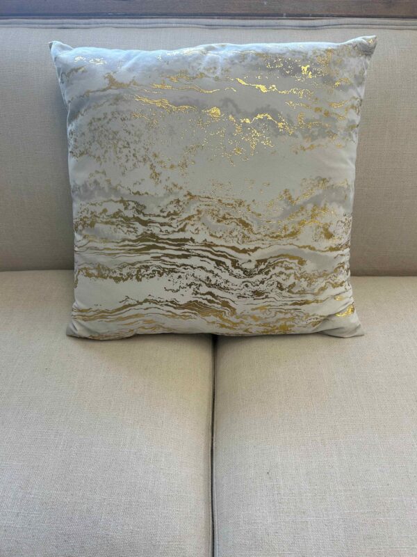 Gold and White Marble Pillows