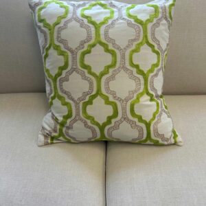 Green and White Moroccan Pillow