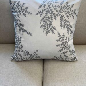 White and Silver leaf Pillow