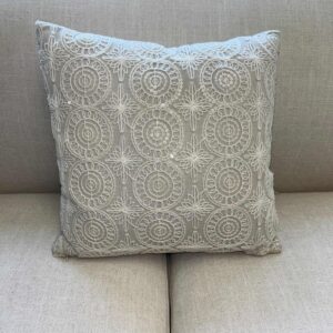 White sequin lace Pillow