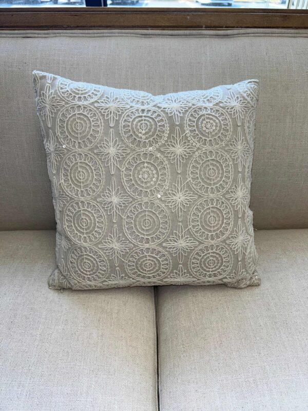 White sequin lace Pillow