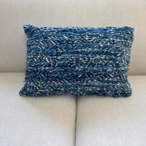 Small Blue and White Knot Pillow