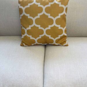 Yellow and White Geometric Pillow