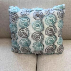 Blue and Grey Floral Popout Pillow