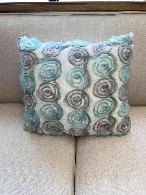 Blue and Grey Floral Popout Pillow