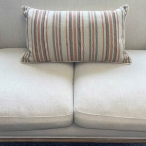 Neutral and Orange Striped Pillow