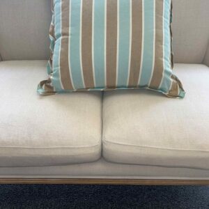 Blue and Tan Striped Pillow
