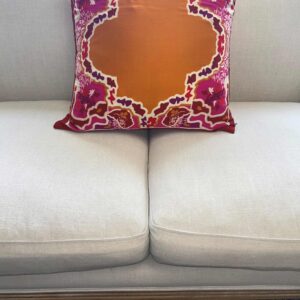 Pink and Orange Satin Pillow
