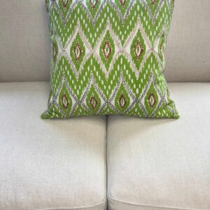 Green and White Diamond Pillow