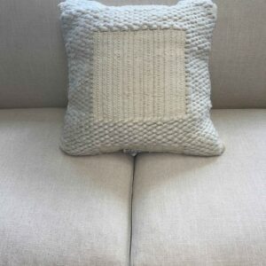 Beige Knitted Throw Pillow
