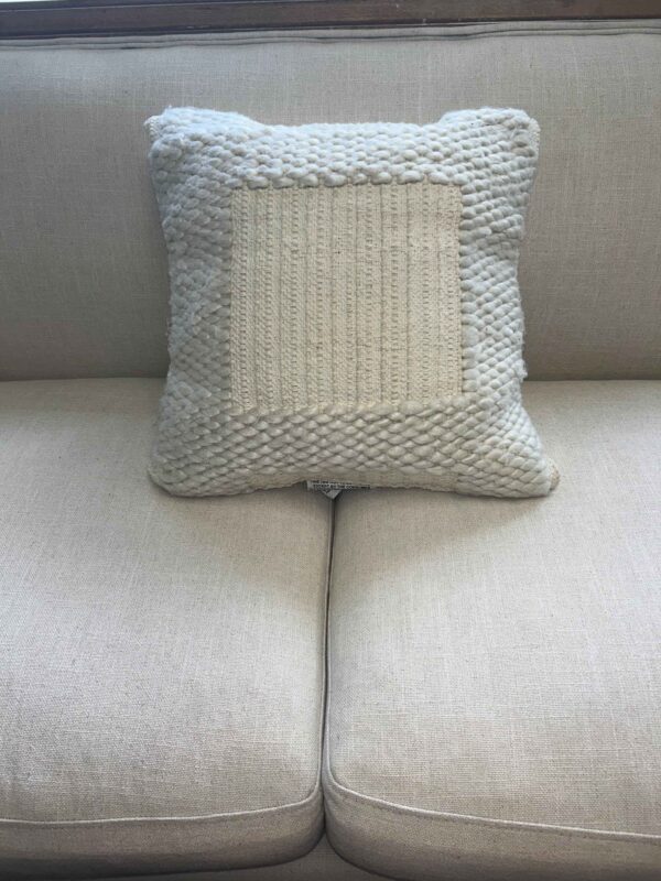 Beige Knitted Throw Pillow