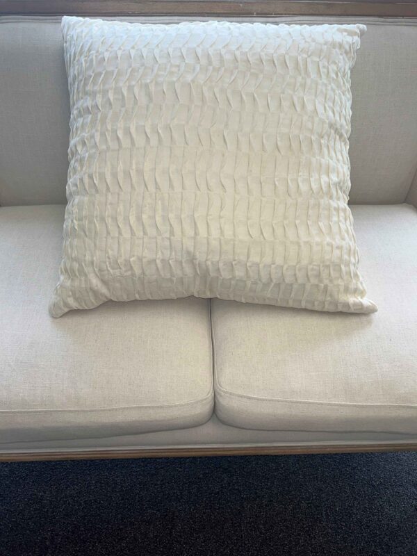Large White Pleated Pillow
