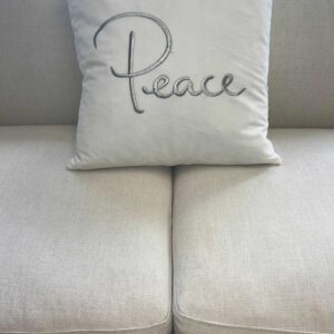 White Velvet Peace Pillow