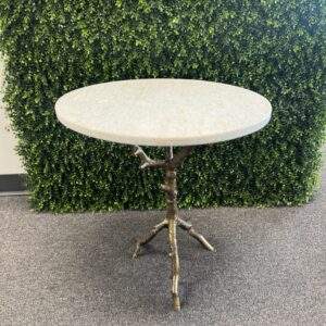 Branch Side Table: Marble Top - Gold
