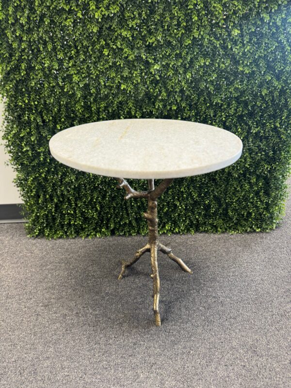 Branch Side Table: Marble Top - Gold