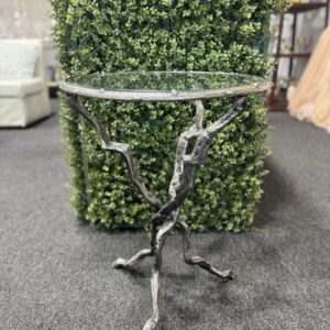 Branch Side Table: Silver with Mirror Top