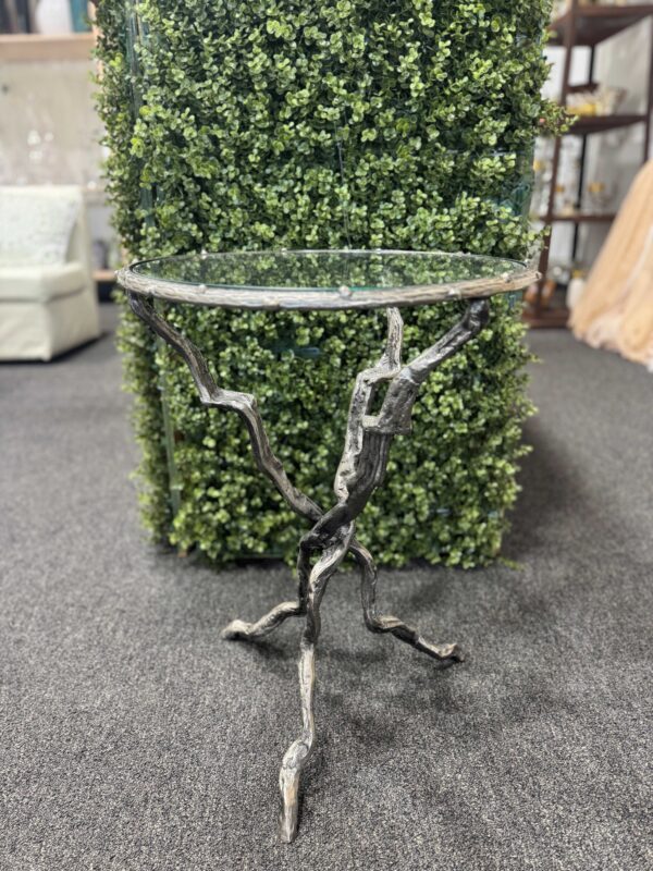 Branch Side Table: Silver with Mirror Top