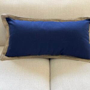 Navy with Natural Woven Edge Pillow