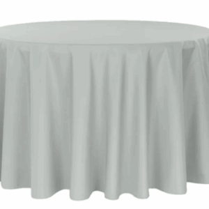 120" Light Gray Polyester, Round Tablecloth