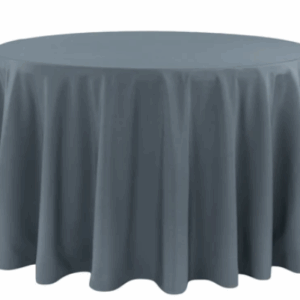 120" Dark Gray, Round Polyester Tablecloth