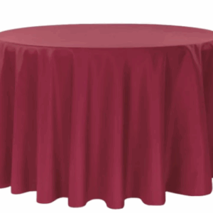 120" Burgundy, Round Polyester Tablecloth
