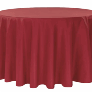 120" Dark Red, Round Polyester Tablecloth