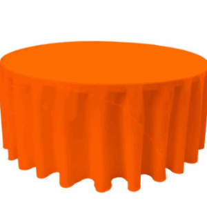 120" Neon Orange. Round Polyester Tablecloth
