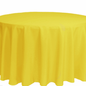 120" Yellow, Round Polyester Tablecloth