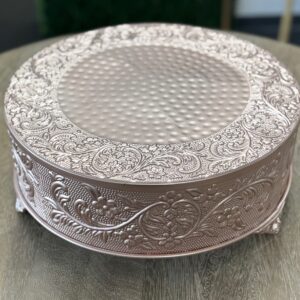 14" Rose Gold Embossed Cake Stand