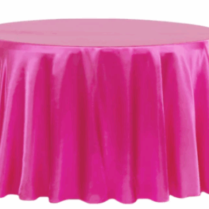 120" Hot Pink Satin, Round Tablecloth
