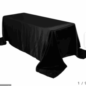 90"x156" Black Satin, Rectangle Tablecloth