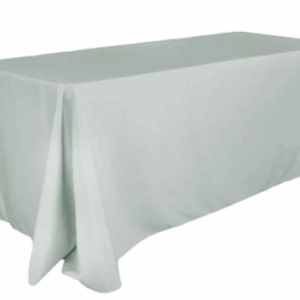 90"x132" Light Gray, Rectangle Polyester Tablecloth