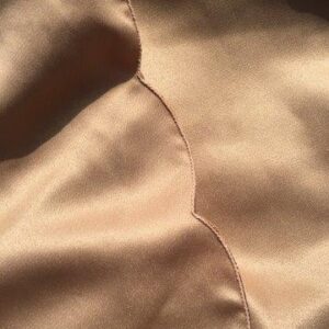 108" Khaki Satin Scalloped, Round Tablecloth