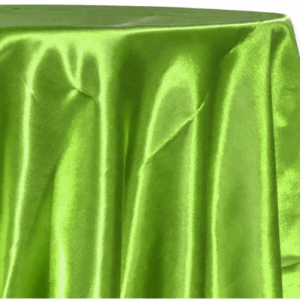 132" Lime Green Satin, Round Tablecloth